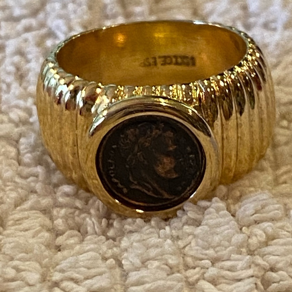 Gold plated coin ring